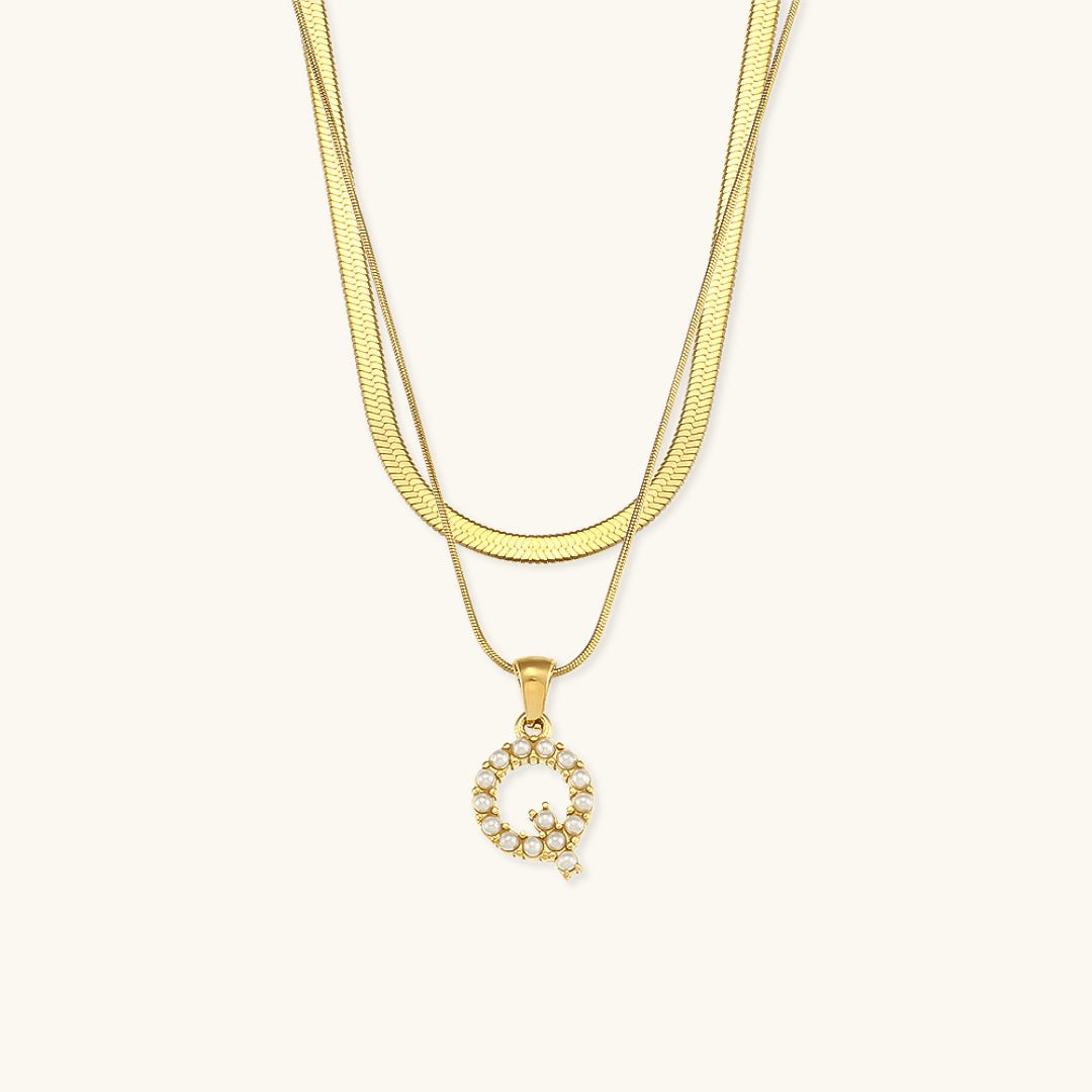 Collier en Or 18k avec Lettre Initiale Superposée Fiona
