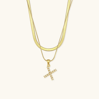 Collier en Or 18k avec Lettre Initiale Superposée Fiona