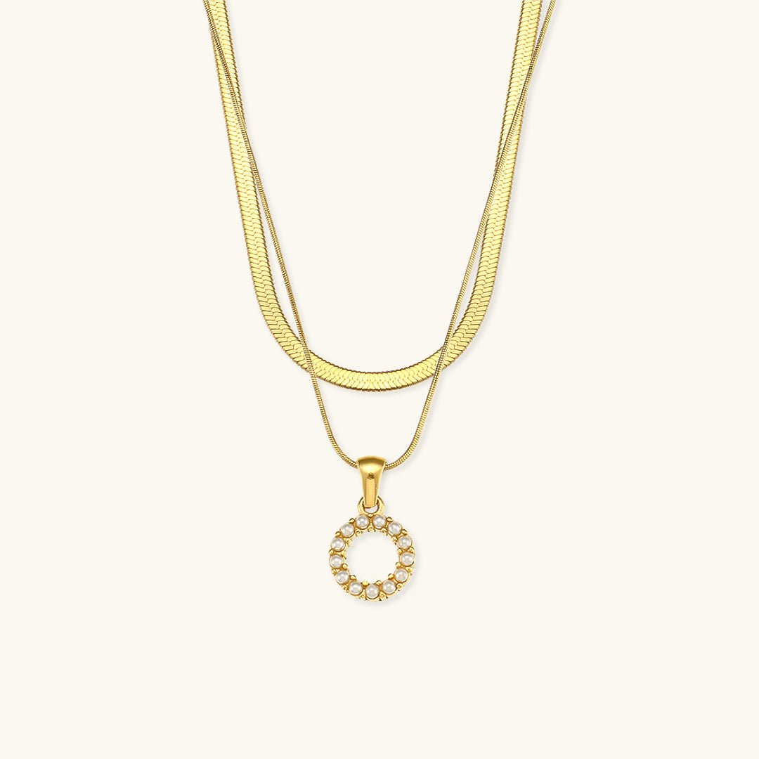 Collier En Or Avec Lettre Initiale Superposée Fiona