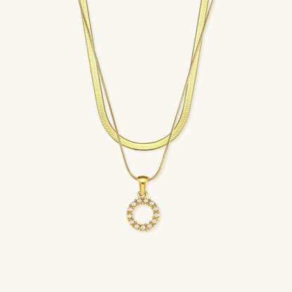 Collier en Or 18k avec Lettre Initiale Superposée Fiona