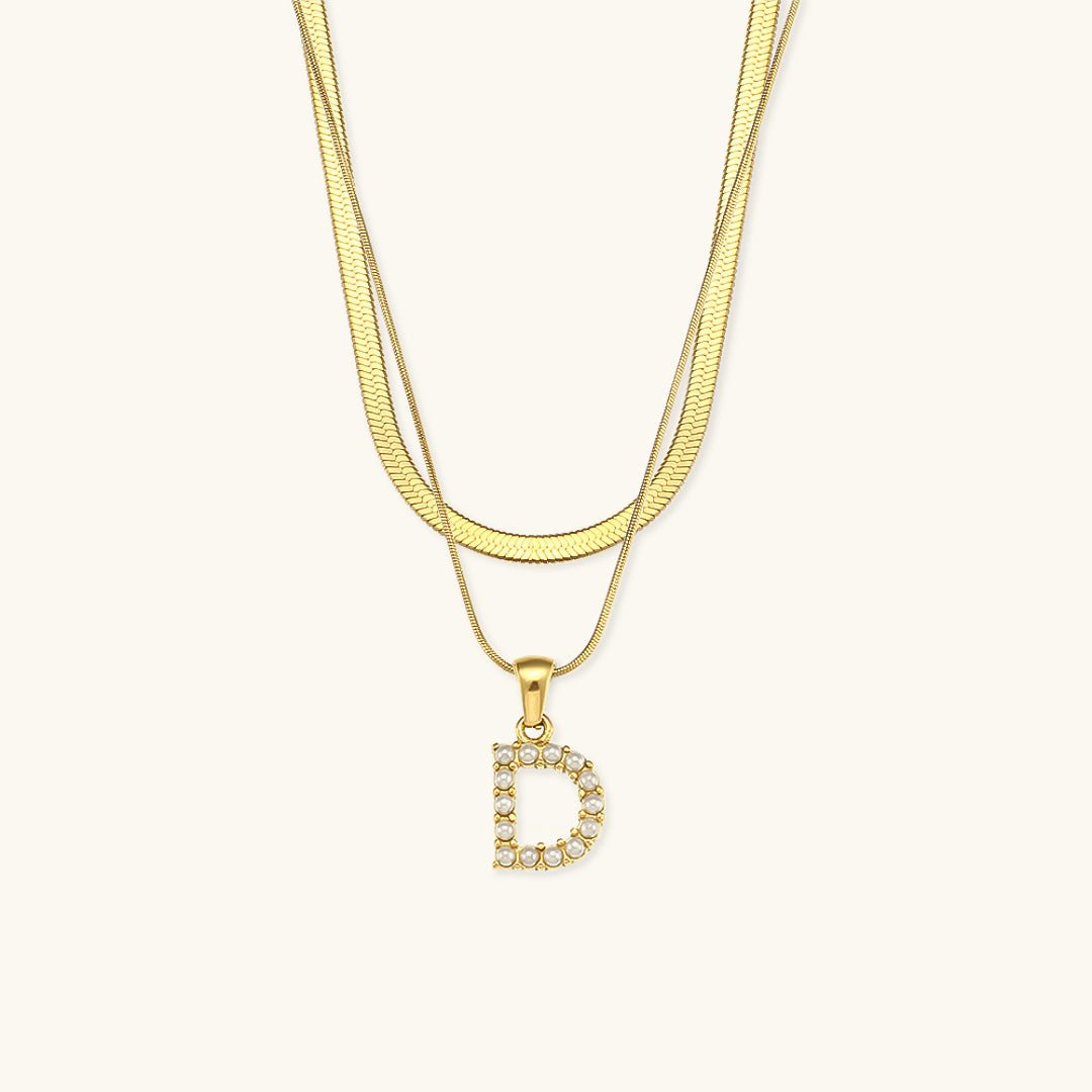 Collier en Or 18k avec Lettre Initiale Superposée Fiona