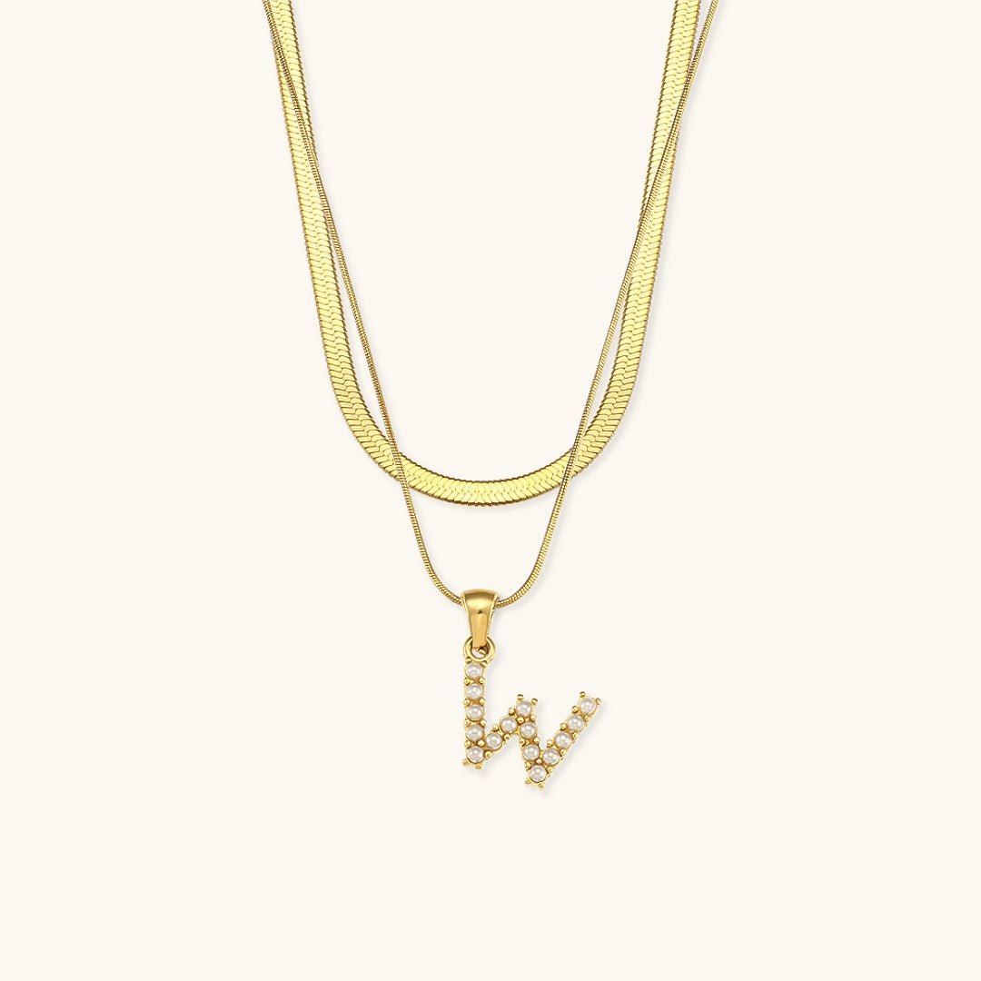 Collier En Or Avec Lettre Initiale Superposée Fiona