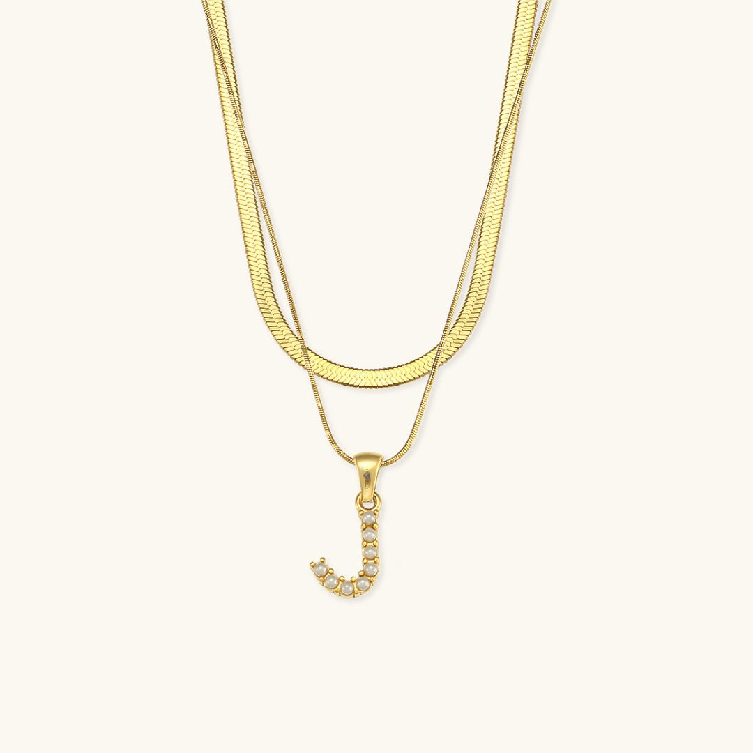 Collier En Or Avec Lettre Initiale Superposée Fiona