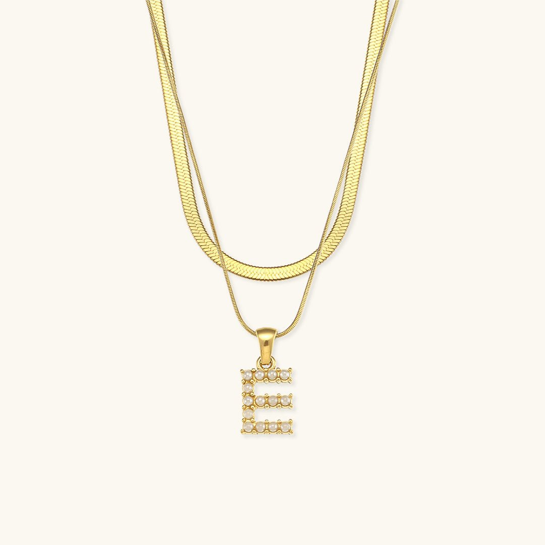 Collier en Or 18k avec Lettre Initiale Superposée Fiona