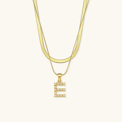 Collier en Or 18k avec Lettre Initiale Superposée Fiona