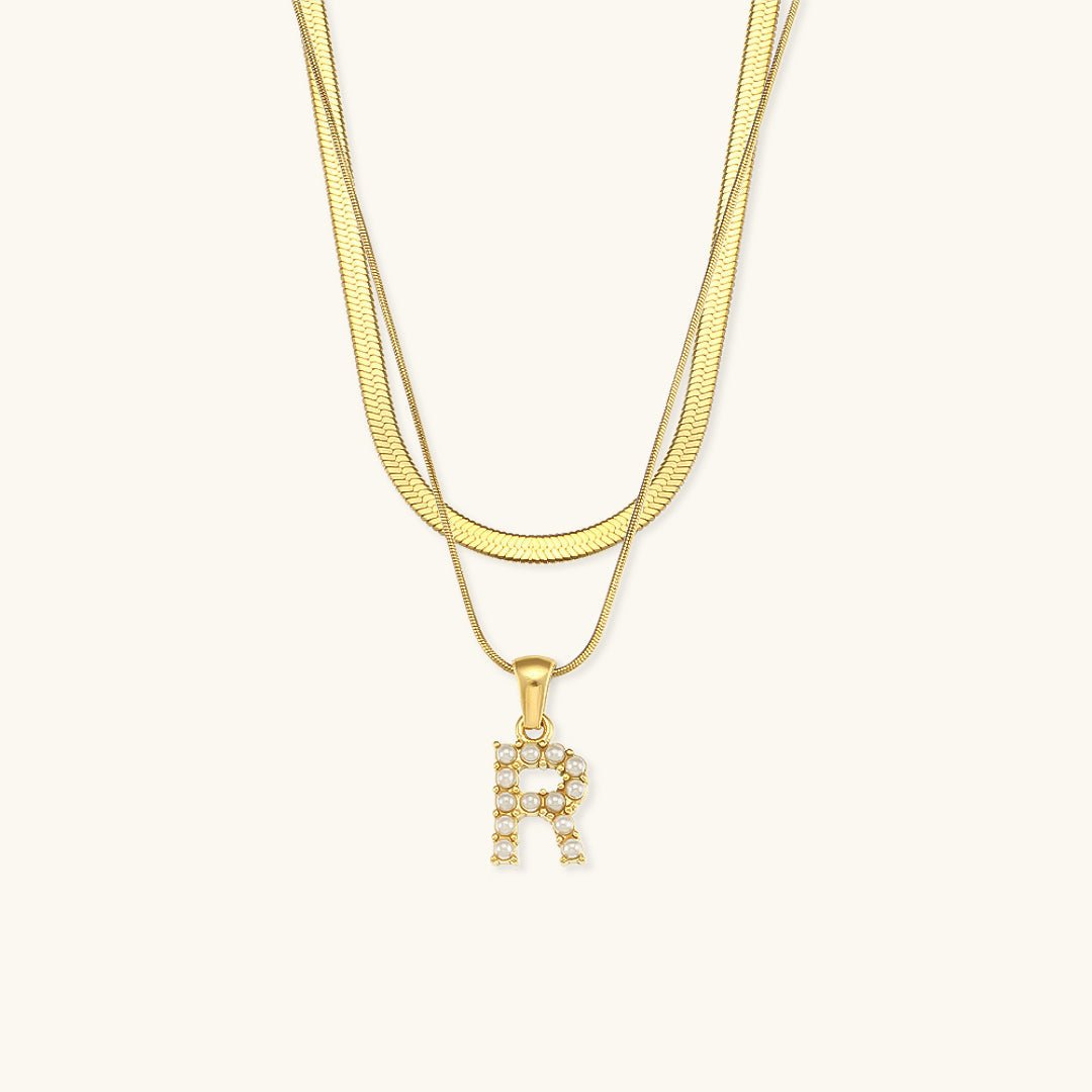 Collier en Or 18k avec Lettre Initiale Superposée Fiona