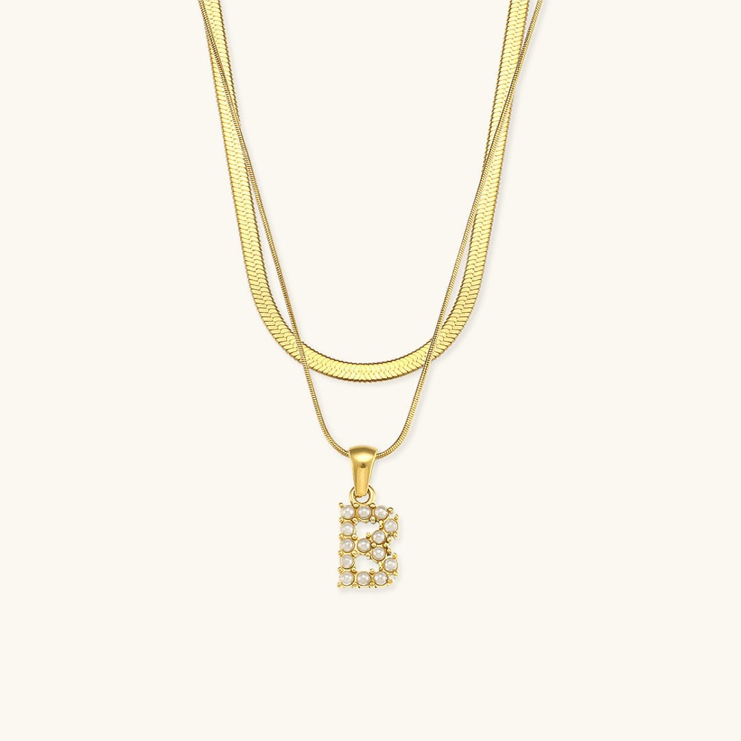 Collier en Or 18k avec Lettre Initiale Superposée Fiona