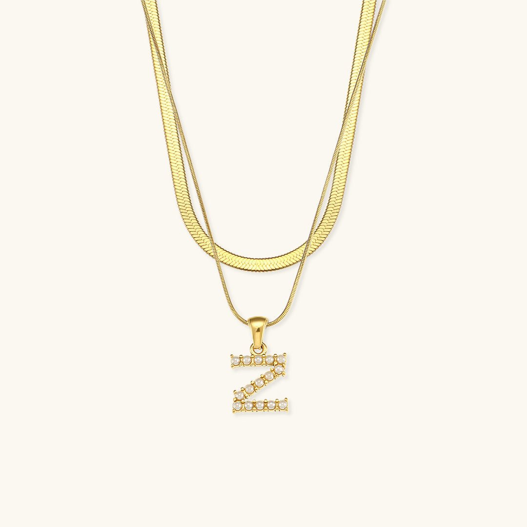 Collier en Or 18k avec Lettre Initiale Superposée Fiona