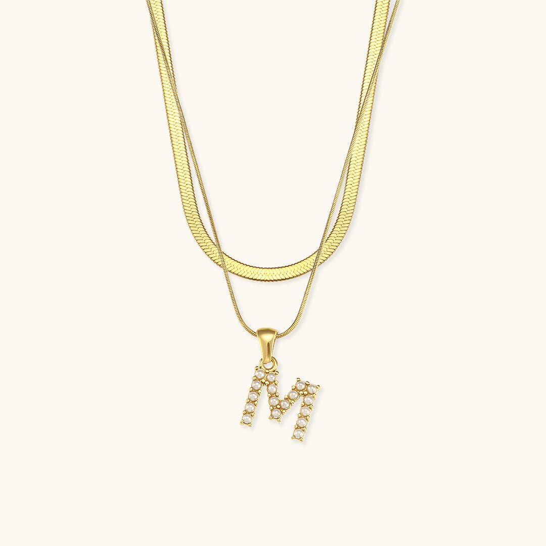 Collier en Or 18k avec Lettre Initiale Superposée Fiona