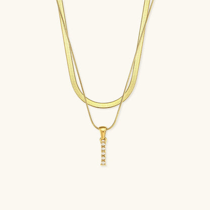 Collier En Or Avec Lettre Initiale Superposée Fiona