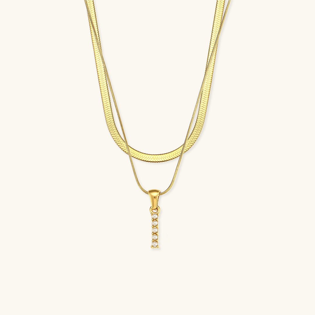 Collier en Or 18k avec Lettre Initiale Superposée Fiona