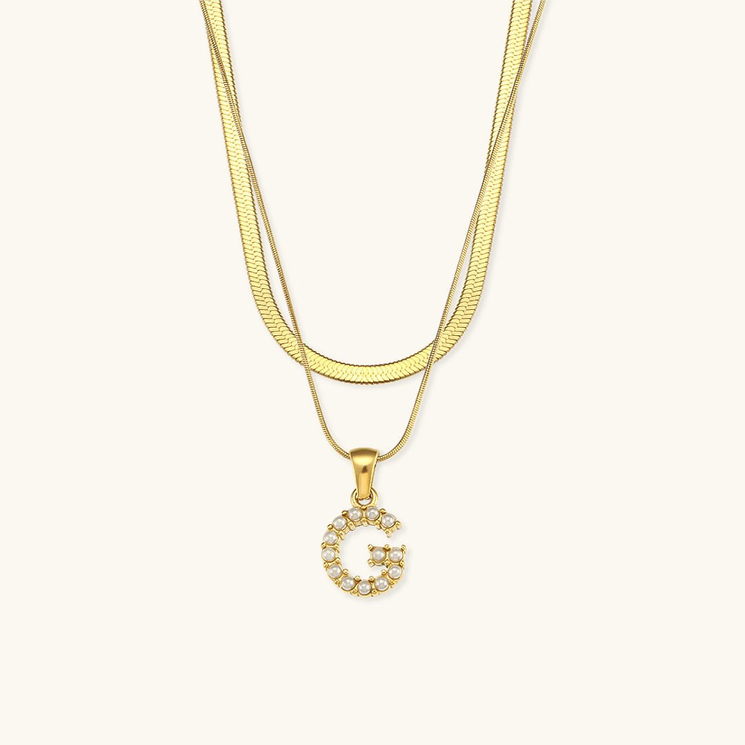Collier en Or 18k avec Lettre Initiale Superposée Fiona