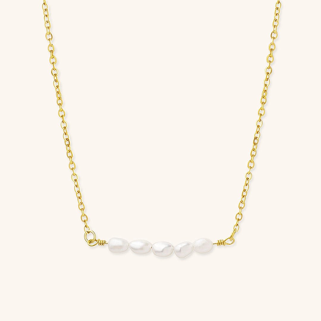 Collier en Perles d'Eau Douce Fleur en Or