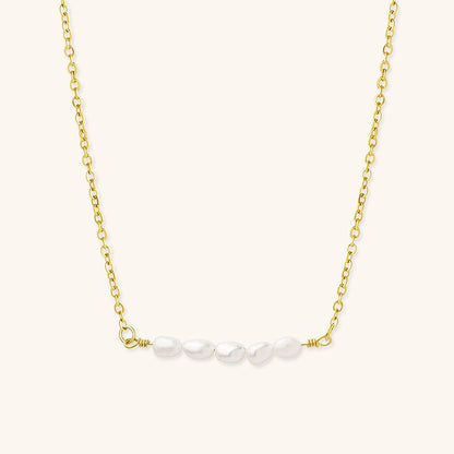 Collier en Perles d'Eau Douce Fleur en Or