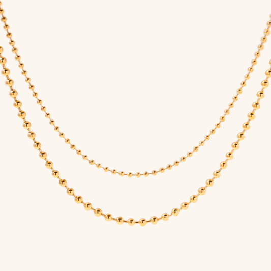 Collier en Chaîne à Boules Superposées