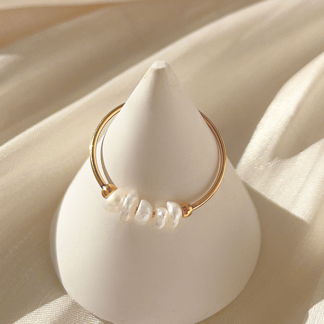 Bague en Perles d'Eau Douce Magnolia en Or
