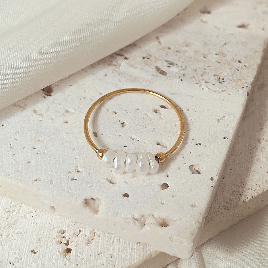 Bague en Perles d'Eau Douce Magnolia en Or
