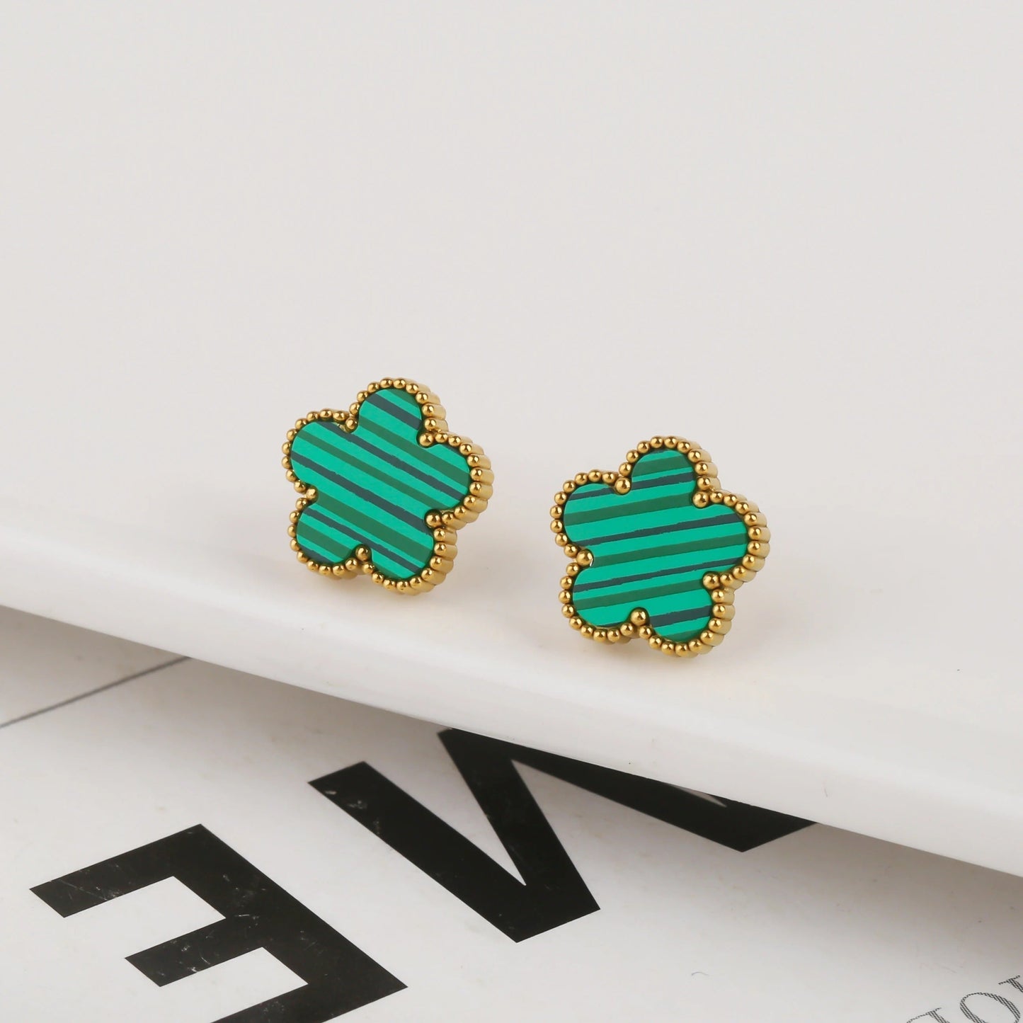 Trèfle | Boucles d’Oreilles – Vert