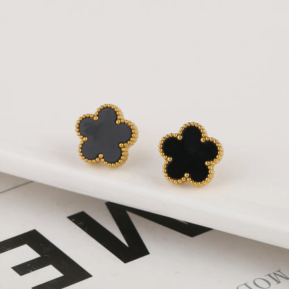 Trèfle | Boucles d’Oreilles – Noir