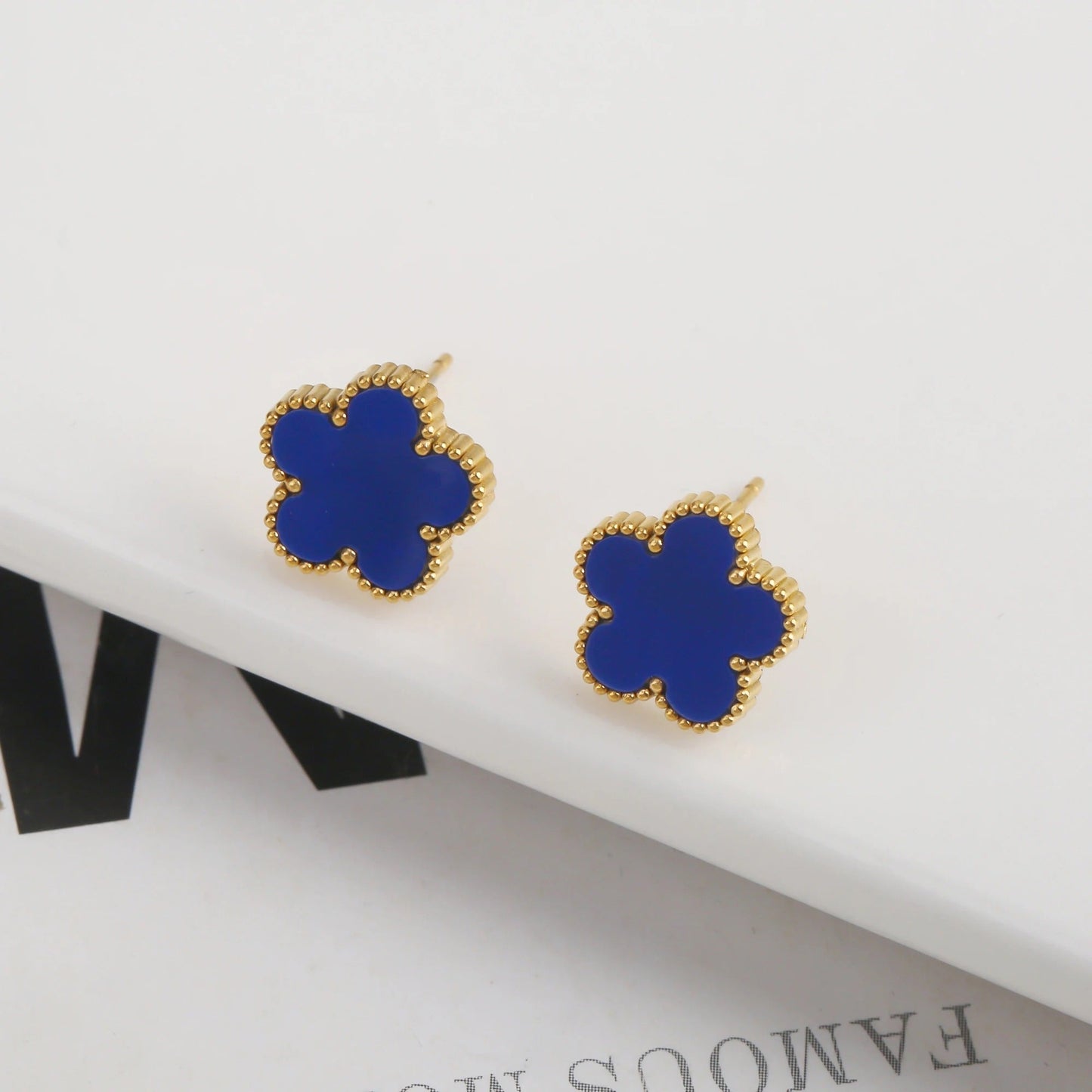 Trèfle | Boucles D'oreilles – Bleues