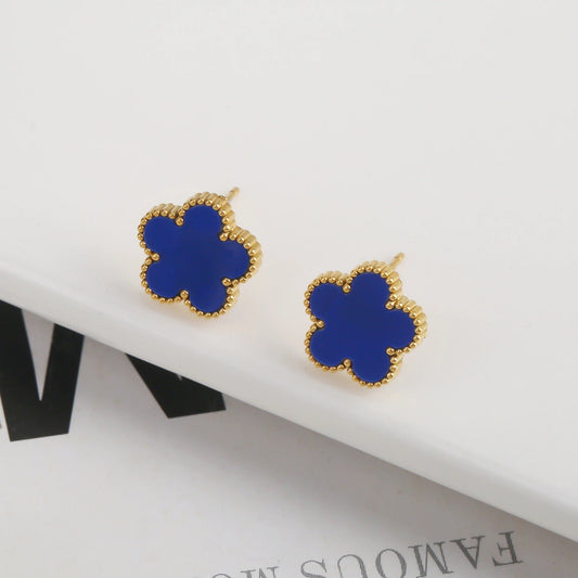 Trèfle | Boucles D'oreilles – Bleues