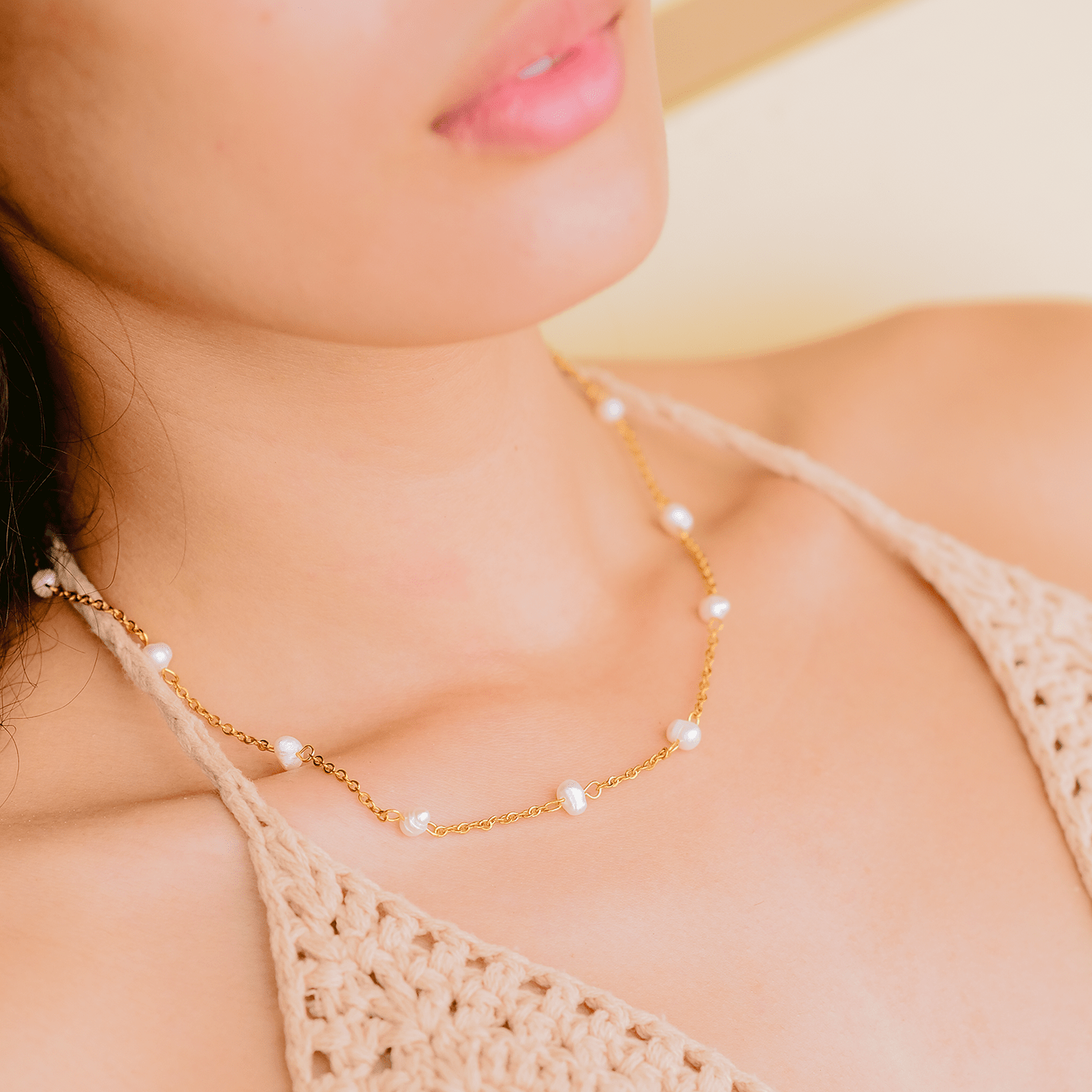 Collier en Perles Dorées Nora