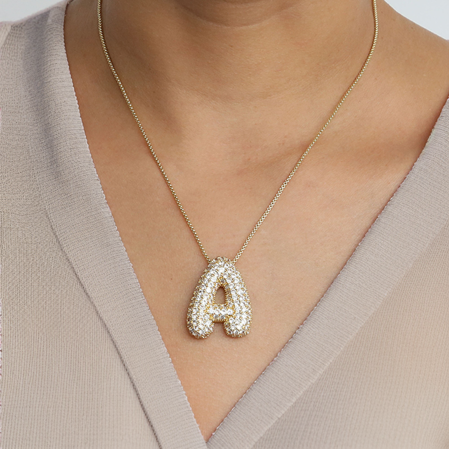 Collier en Diamant Initial Bulle