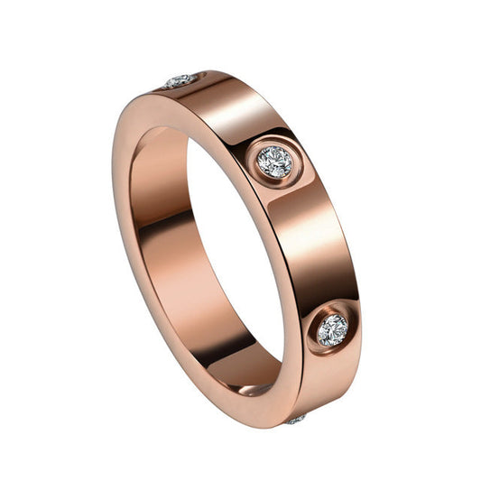 Éternité | Bague – Or rose avec zircones